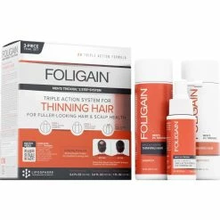 Hot Sale 😍 Foligain 3 Pc. Trial Men's Triple Action Complete System For Thinning Hair 🤩
